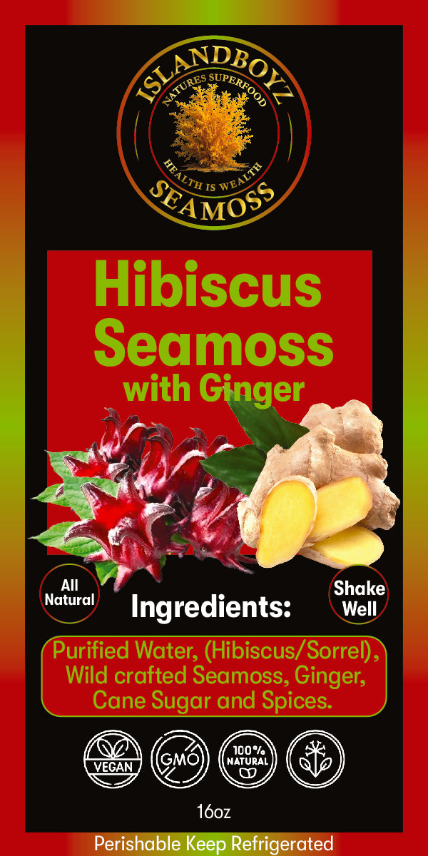 Hibiscus/Sorrel Strawberry & Ginger Seamoss Juice